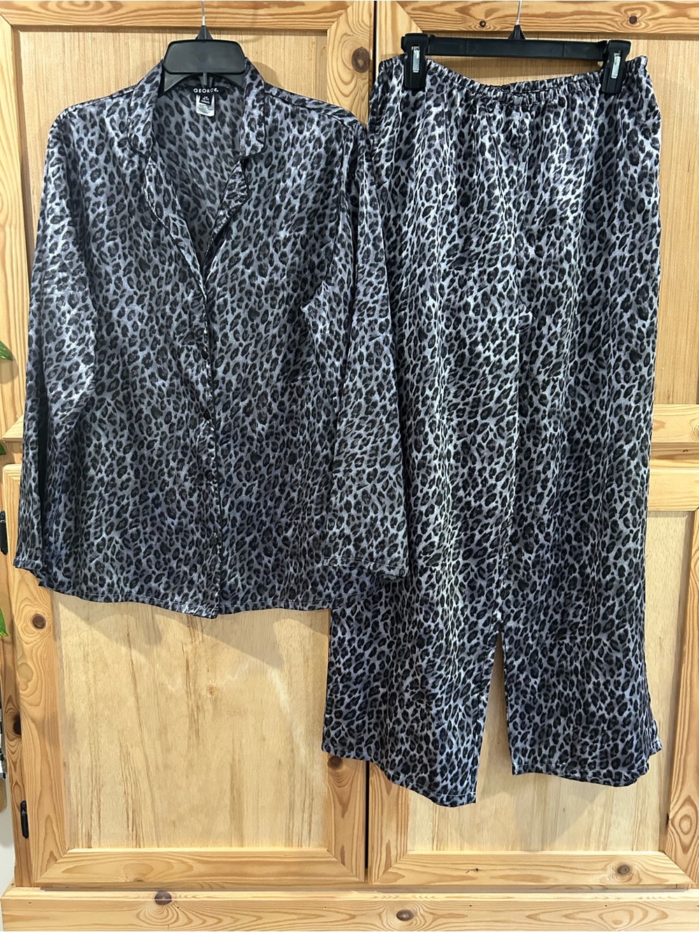 George Gray Leopard Satin Pajama Set
